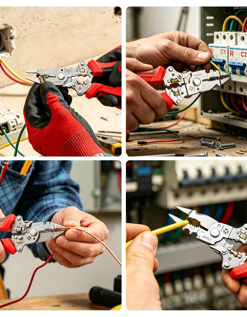 Load image into Gallery viewer, OPELI 16-In-1 Wire Stripping Pliers, 2026 New Rechargeable Wire Strippers Tool with Voltage Tester&amp;Alarms, Detectable 12-250V, Heavy-Duty Electrical Pliers&amp;Wire Cutters–For Professional and Home Use
