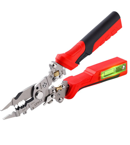 OPELI 16-In-1 Wire Stripping Pliers, 2026 New Rechargeable Wire Strippers Tool with Voltage Tester&Alarms, Detectable 12-250V, Heavy-Duty Electrical Pliers&Wire Cutters–For Professional and Home Use