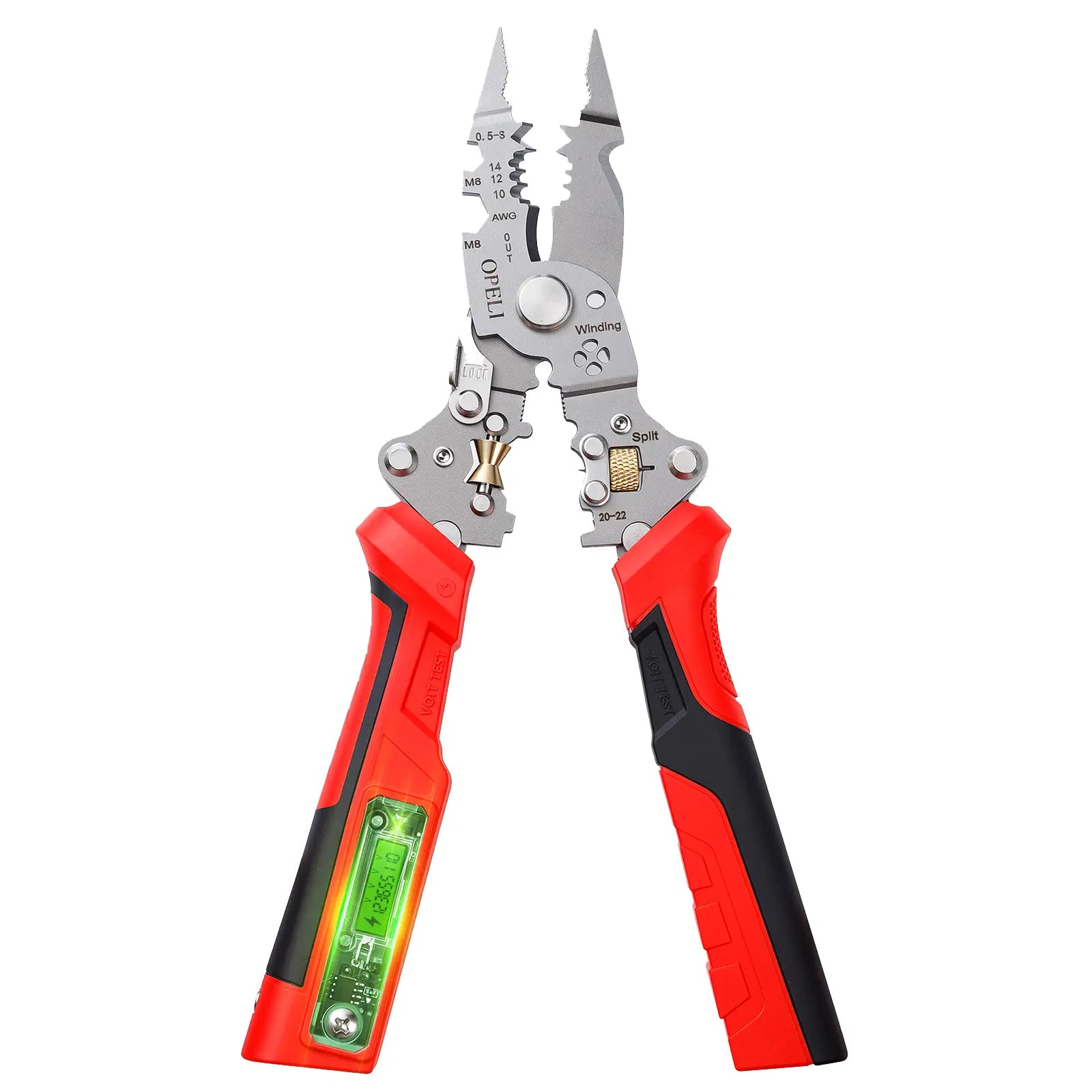 OPELI 16-In-1 Wire Stripping Pliers, 2026 New Rechargeable Wire Strippers Tool with Voltage Tester&Alarms, Detectable 12-250V, Heavy-Duty Electrical Pliers&Wire Cutters–For Professional and Home Use