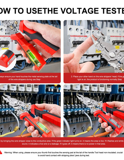 Load image into Gallery viewer, OPELI 16-In-1 Wire Stripping Pliers, 2026 New Rechargeable Wire Strippers Tool with Voltage Tester&amp;Alarms, Detectable 12-250V, Heavy-Duty Electrical Pliers&amp;Wire Cutters–For Professional and Home Use
