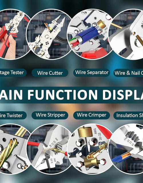 Load image into Gallery viewer, OPELI 16-In-1 Wire Stripping Pliers, 2026 New Rechargeable Wire Strippers Tool with Voltage Tester&amp;Alarms, Detectable 12-250V, Heavy-Duty Electrical Pliers&amp;Wire Cutters–For Professional and Home Use
