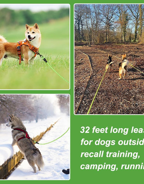 Load image into Gallery viewer, Floating Long Dog Leash, 32Ft Dog Training Leash for Swimming and Lake, Reflective Long Rope Lead with Soft Handle for Outside, Yard, Camping, Hiking and Beach (Green)
