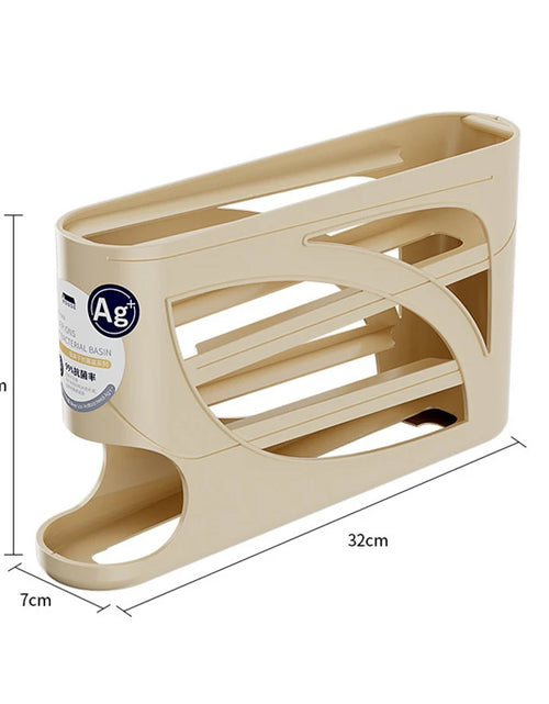 Load image into Gallery viewer, 4-Tier Automatic Rolling Egg Rack Refrigerator Egg Storage Container Kitchen Fridge Egg Dispenser Refrigerator Organiser
