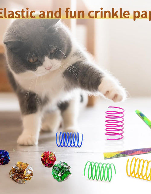 Load image into Gallery viewer, Cat Toys for Indoor Cats Interactive, 25 Assorted Cat Stuff Toys Pack Including Crinkle Tunnel Ball Wand Teaser Feather Mouse Mice Spring Assortment Kit for Cats Kittens Rabbits Puppies
