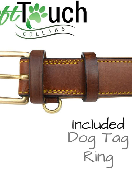 Load image into Gallery viewer, Padded Leather Dog Collar, Large Brown, Real Genuine Leather, 24" Long X 1.5 Wide, Fits Neck Size 18" to 21" Inches

