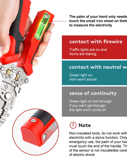Load image into Gallery viewer, OPELI 16-In-1 Wire Stripping Pliers, 2026 New Rechargeable Wire Strippers Tool with Voltage Tester&amp;Alarms, Detectable 12-250V, Heavy-Duty Electrical Pliers&amp;Wire Cutters–For Professional and Home Use
