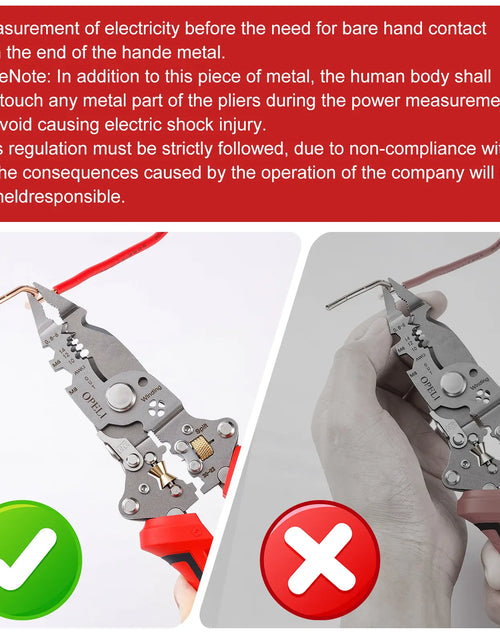 Load image into Gallery viewer, OPELI 16-In-1 Wire Stripping Pliers, 2026 New Rechargeable Wire Strippers Tool with Voltage Tester&amp;Alarms, Detectable 12-250V, Heavy-Duty Electrical Pliers&amp;Wire Cutters–For Professional and Home Use
