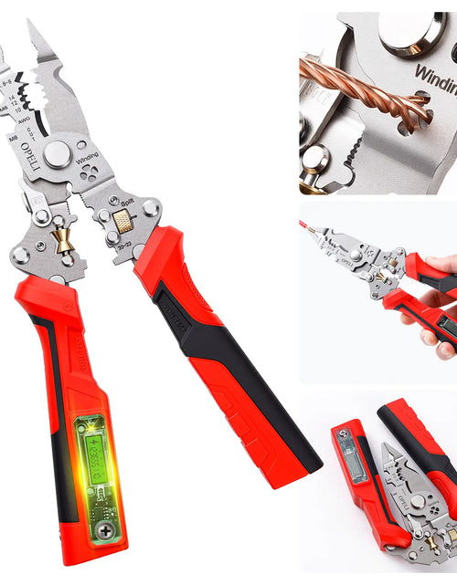 Load image into Gallery viewer, OPELI 16-In-1 Wire Stripping Pliers, 2026 New Rechargeable Wire Strippers Tool with Voltage Tester&amp;Alarms, Detectable 12-250V, Heavy-Duty Electrical Pliers&amp;Wire Cutters–For Professional and Home Use

