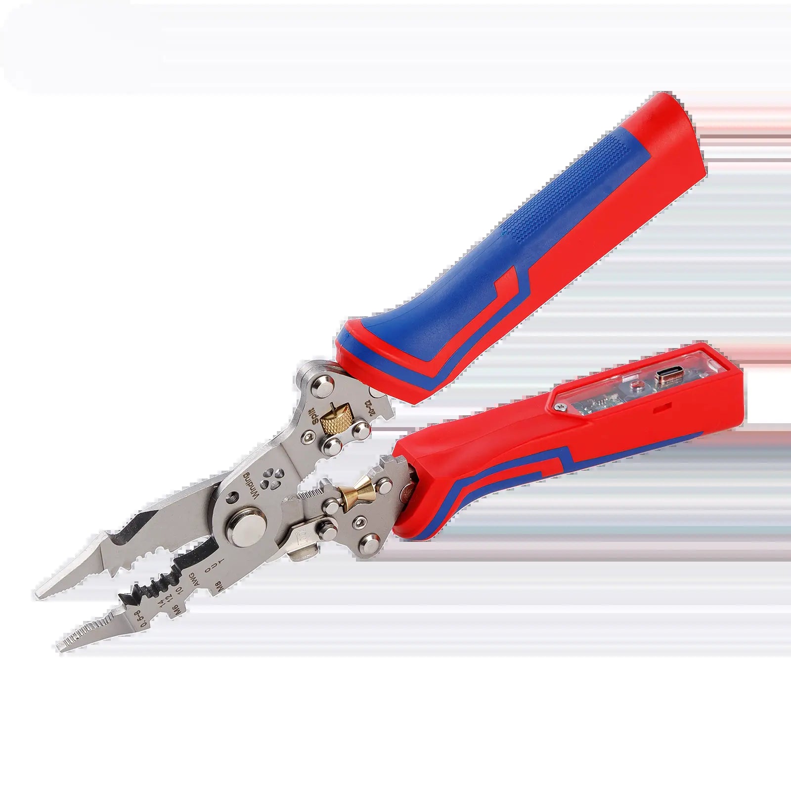 OPELI 16-In-1 Wire Stripping Pliers, 2026 New Rechargeable Wire Strippers Tool with Voltage Tester&Alarms, Detectable 12-250V, Heavy-Duty Electrical Pliers&Wire Cutters–For Professional and Home Use